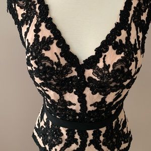 Terani Couture Evening black lace/pink size 12